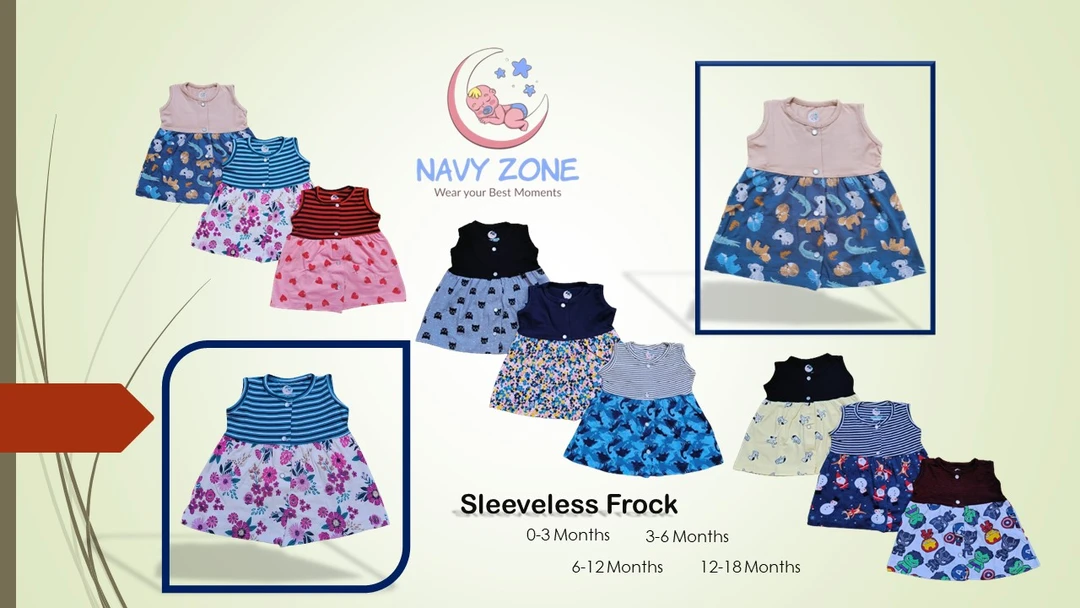 Frocks sleevless size 0 to 18 months  uploaded by J k Enterprises  on 3/26/2023