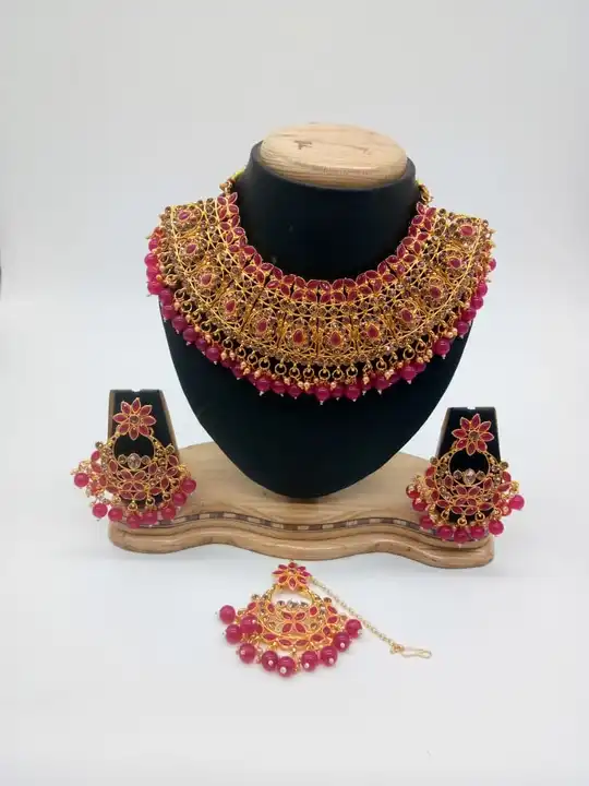 Kundan with crystal jewellery set  uploaded by Jalaram immitation on 3/26/2023