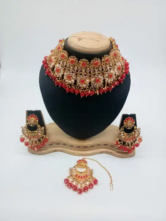 American Diamond with crystal work jewellery set  uploaded by Jalaram immitation on 3/26/2023