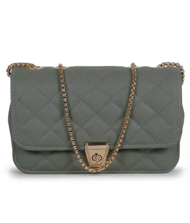 Sling gold chain green purse for women uploaded by Yuvi Enterprises on 3/26/2023