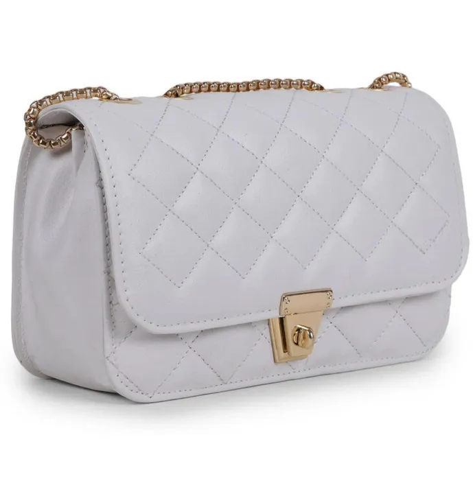 Sling gold chain white purse for women uploaded by Yuvi Enterprises on 3/26/2023