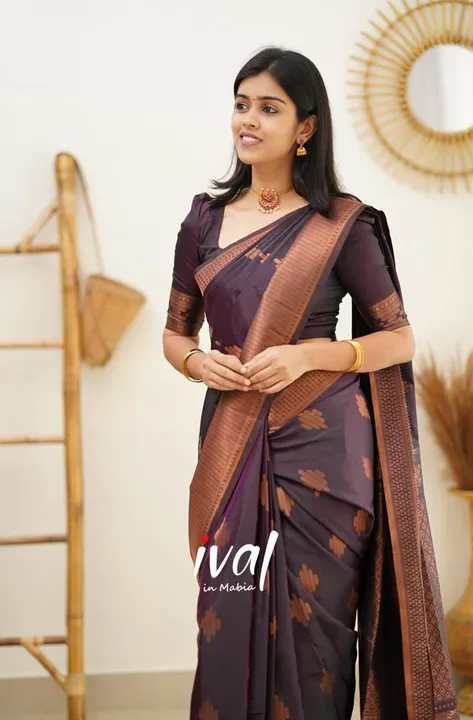 LICHI silk saree with classic butta design with blouse  uploaded by Dhreya Enterprise on 3/26/2023