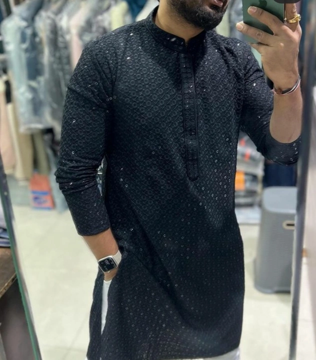 Men kurta uploaded by unique creations on 3/26/2023