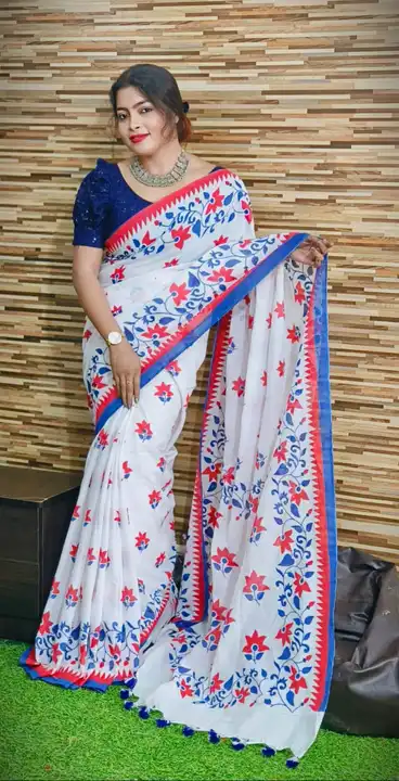 Cotton printed saree uploaded by Debasree Boutique on 3/26/2023