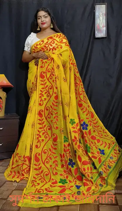 Soft dhakai jamdani saree

Same as catloug work

All over 

All time avluk 👼 uploaded by Wedding collection on 3/26/2023