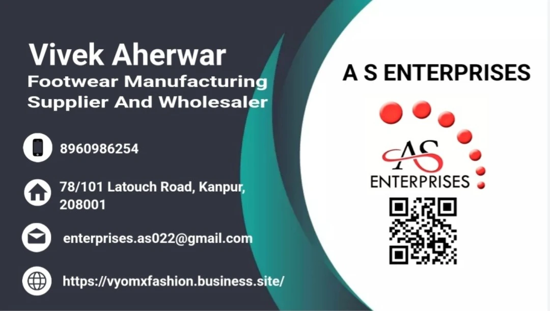 Visiting card store images of A S Enterprises