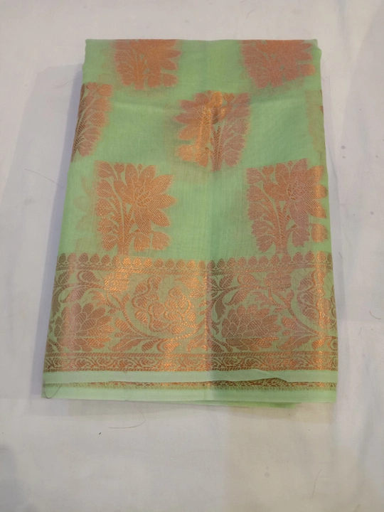 Cotton saree copper jari with blouse  uploaded by V.s.sarees on 3/26/2023