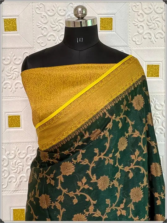 Banarasi daeyble semi jorjet silk saree  uploaded by Zainab fashion on 3/26/2023