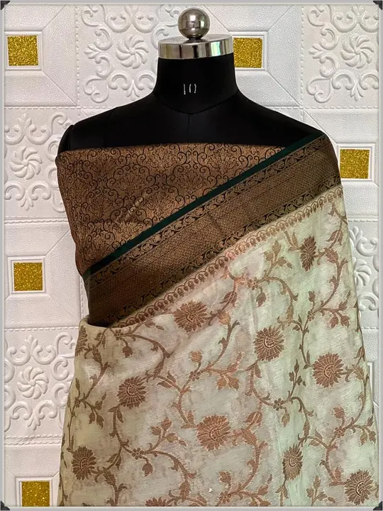 Banarasi daeyble semi jorjet silk saree  uploaded by Zainab fashion on 3/26/2023