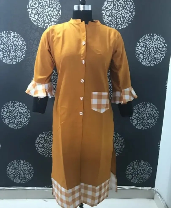 Stylish Orange Bell Sleeves Cotton Kurti For Women's uploaded by Girls collection  on 3/26/2023