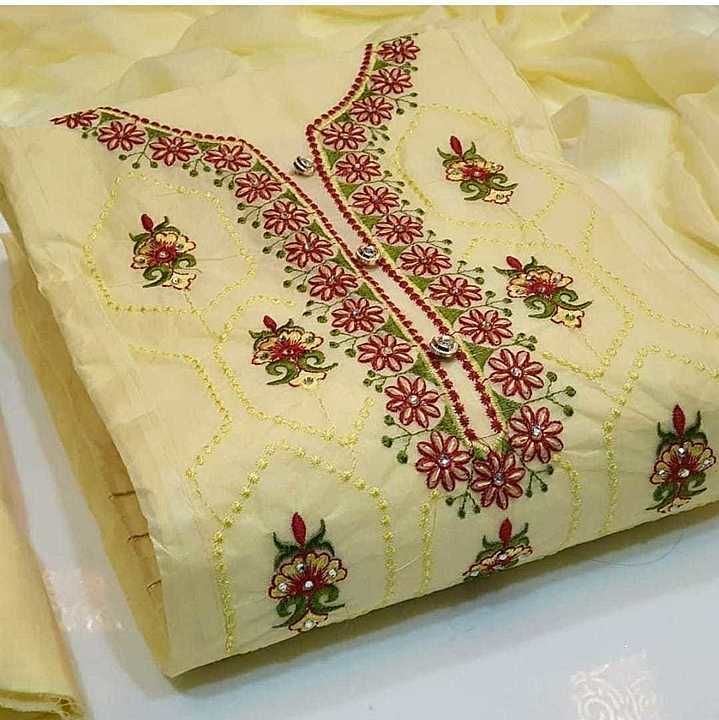 Post image 💃💃💃🧚‍♂💃💃💃

*Exclusive Dress Material Suit  For Women*

▪ Top Fabrics:- SEMI LOAN  COTTON

▪  Bottom Fabrics:- Heavy COTTON

▪ *Dupatta:* NAJMEEN

▪ *Work Type:* Embroidery   Work 

▪ *Size:* Free Size  (Semi Stitched)

       ¤ 4 Colours


✔Best Quality 
✔Ready Stock

LIMITED STOCK ONLY

🧚‍♂🧚‍♂🧚‍♂💃🧚‍♂🧚‍♂🧚‍♂