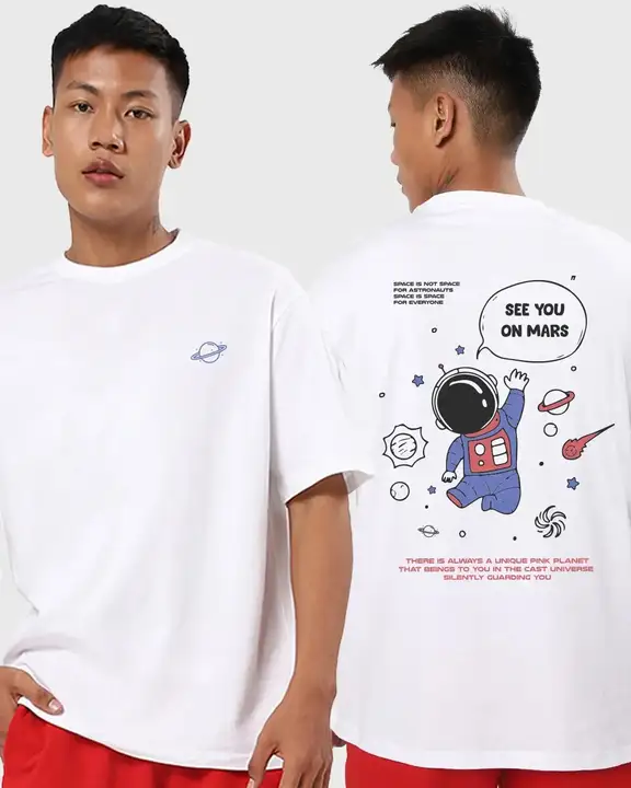 Men's White See You On Mars Graphic Printed Backprint T-shirt - Cotton 180 GSM - 3 Pcs Set

 uploaded by Ditman enterprise on 3/26/2023
