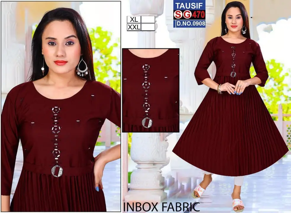 Embroidery hand work Kurtis  uploaded by H Kumar Manufacturer on 3/26/2023