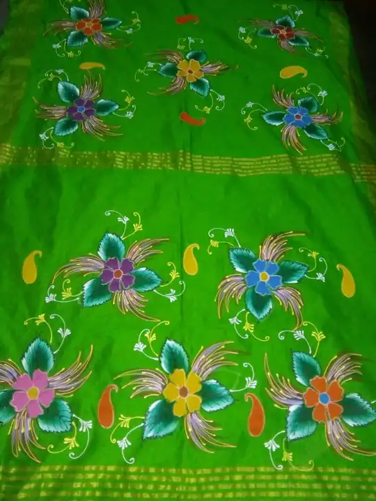 Applik printed saree uploaded by Jashomati handloom's on 3/26/2023