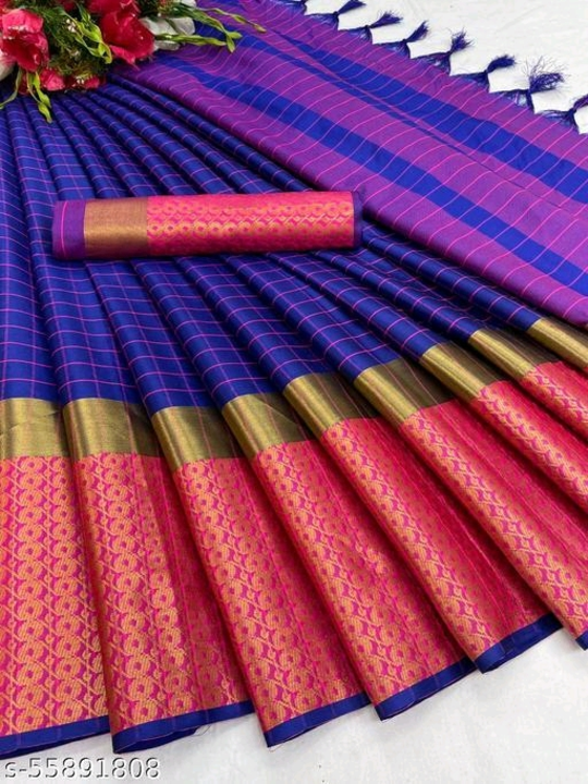 Mandakini cotton silk saree with saperate blouse uploaded by Surat fashion on 3/27/2023