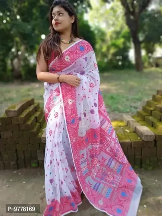 Soft Cotton all over dhakai jamdani Woven saree Without blouse piece uploaded by wholsale market on 3/27/2023