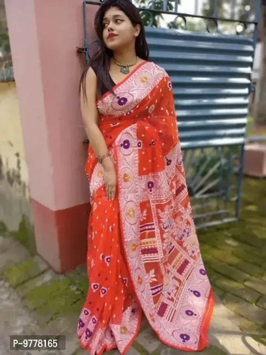 Soft Cotton all over dhakai jamdani Woven saree Without blouse piece uploaded by wholsale market on 3/27/2023