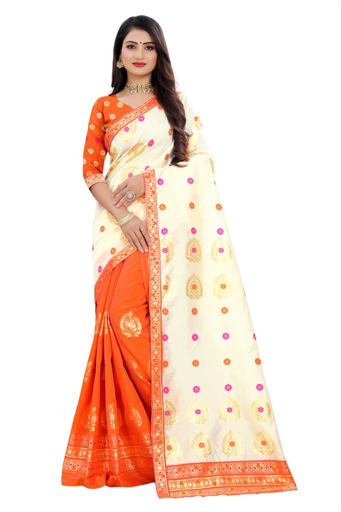 Fancy cotton saree  uploaded by KUVARBA TEXTILE on 3/27/2023