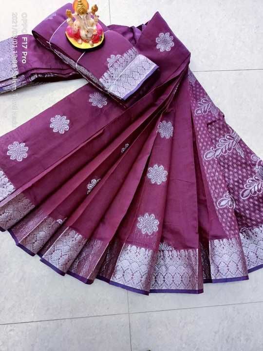 Soft silk cotton Saree with silver jari border  uploaded by Sanju's collections  on 3/1/2021
