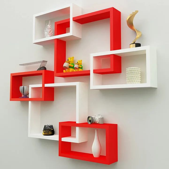 Intersecting Wall Shelves for Living Room MDF Set of 6 uploaded by Zenzi Creations LLP on 3/27/2023