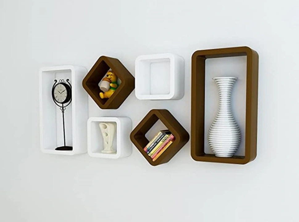 Cube Shape Wall Shelf for Living Room Set of 6 MDF uploaded by Zenzi Creations LLP on 3/27/2023