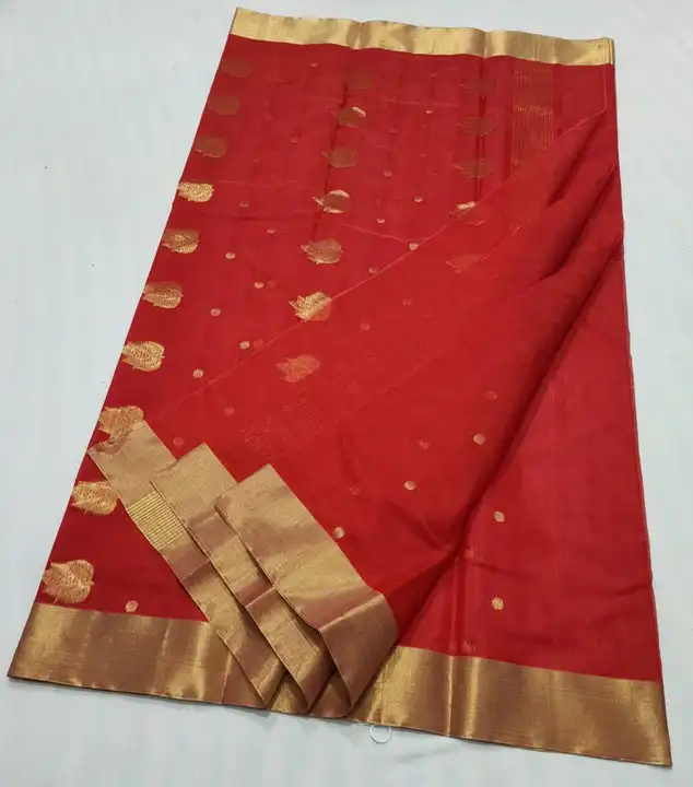 fancy pallu chanderi saree uploaded by Virasat kala chanderi on 3/27/2023