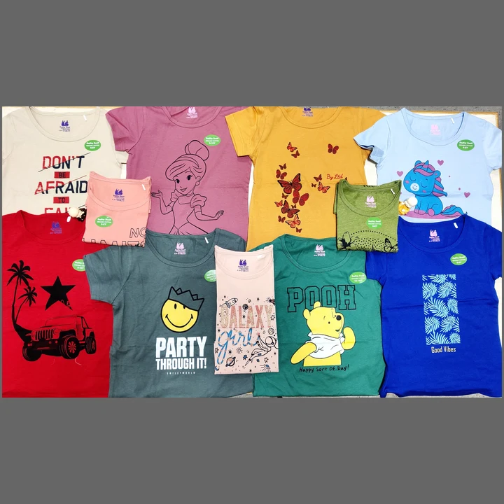 GIRL'S PRINTED T-SHIRTS BRAND:SMILEYSNAIL SIZE:6/8Y, 8/10Y,10/12Y, 12/14Y,14/16YEARS  uploaded by Avarnas on 6/1/2024