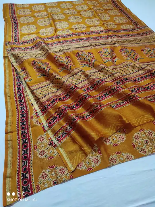 CHANDERI SILK AJRAK print saree  uploaded by WEAVER'S ORIGIN silk and Sarees on 3/27/2023