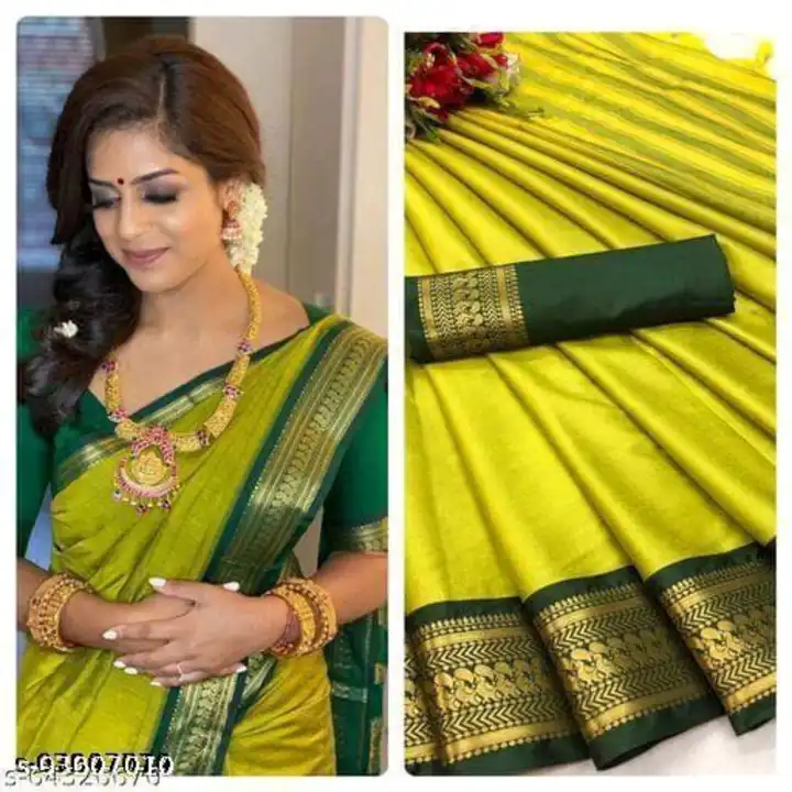 Trending Pallavi cotton silk saree with running blouse  uploaded by A.S creation on 3/27/2023