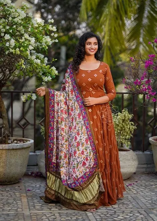 glimmer gown with an Muslin figure dupatta uploaded by FASHION VALLEY on 3/27/2023