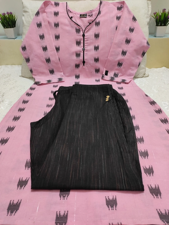 Product image with price: Rs. 260, ID: khadi-cotton-kurti-with-pant-7bc1e14b
