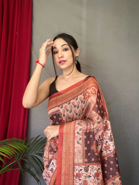 Cotton sarees with kashmiri digital print uploaded by VARDHAK COLLECTION  on 3/27/2023