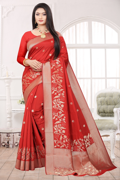 Soft litchi silk saree uploaded by VARDHAK COLLECTION  on 3/27/2023