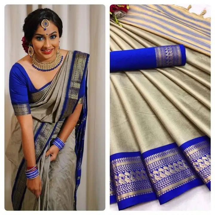 Cotton silk saree with running blouse  uploaded by A.S creation on 3/27/2023