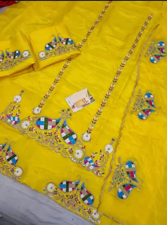 Upada silk suit with chinon dupata  uploaded by Manish sales on 3/27/2023