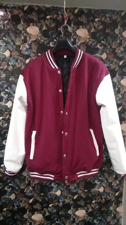 Leather sleeved with inner cotton padding varsity jacket(customisable) uploaded by business on 3/27/2023
