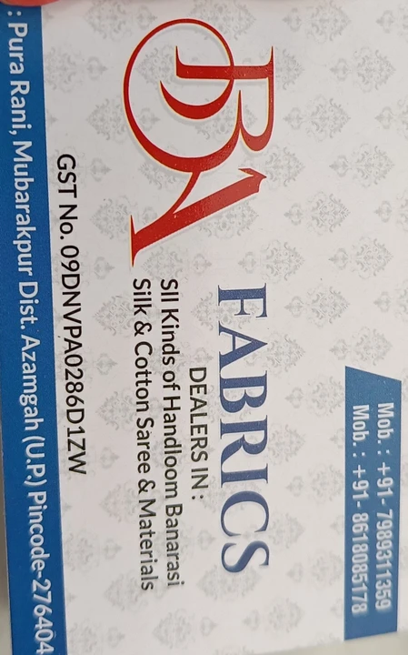 Visiting card store images of BA fabrice