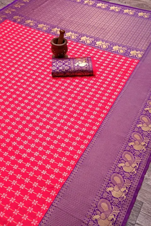 Dhananjay Creations: Banarasi Soft Silk Saree With Unstitched Blouse piece  uploaded by Dhananjay Creations Pvt Ltd. on 3/27/2023