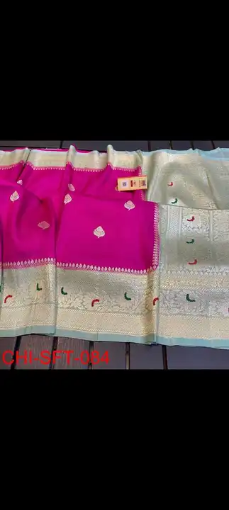 Semi Georgette Meena buti saree  uploaded by Farhan fabrics on 3/27/2023
