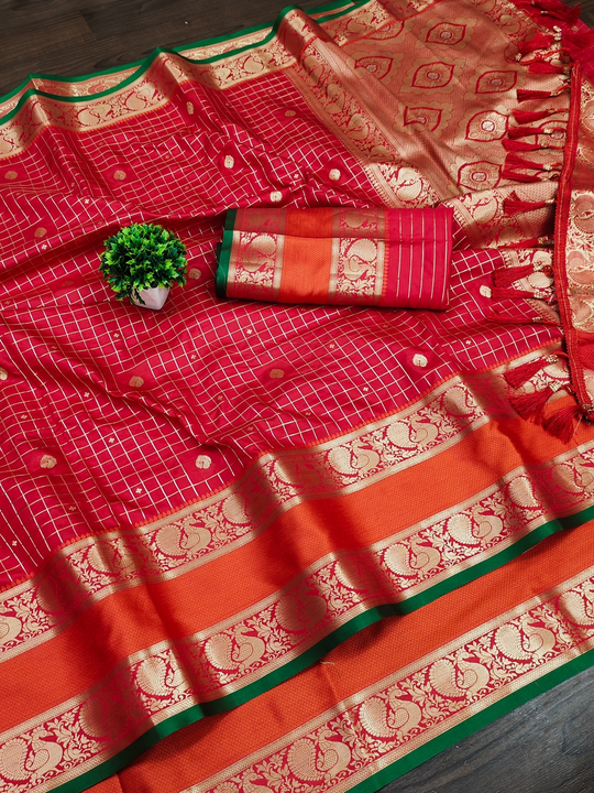 Dhananjay Creations: kanjivaram wedding silk saree  uploaded by Dhananjay Creations Pvt Ltd. on 3/27/2023