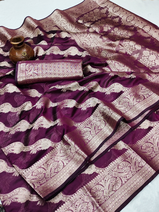 Dhananjay Creations:Orenza Silk Saree With Rich Golden Zari Woven Saree  uploaded by Dhananjay Creations Pvt Ltd. on 3/27/2023