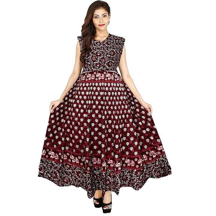 Jaipuri Women Cotton Multicolor Maxi Dress uploaded by Renuka Collection on 7/10/2020
