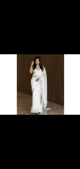 DESIGNER WHITE COTTON SAREE WITH ALLOVER SILVER WORK uploaded by FashionStyle,MegaZone. on 3/27/2023