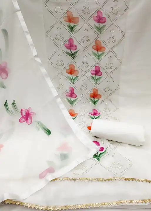 Fabric Details: 

Top Fabric :- *JORJAT*  -  *MULTI SQUANCE + BRUSH PRINT*

BOTTOM +INNER  Fabric :- uploaded by SHIVA ENTERPRISE on 3/27/2023