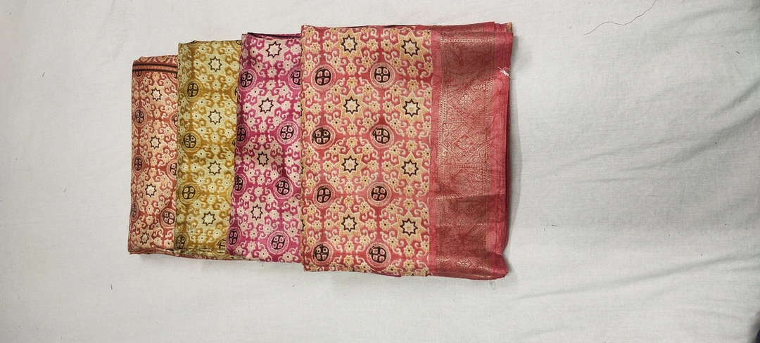 Dola silk jaqured fabric  uploaded by SAMBHAV DESIGNER on 3/27/2023