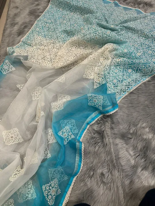 Unique Organza collection || Nusrat 

 Pure Organza silk saree, hand dying colors with  beautiful vi uploaded by Maa Arbuda saree on 3/27/2023