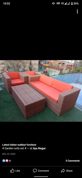Outdoor sofa set 3+1+1 uploaded by MN furniture's on 3/27/2023