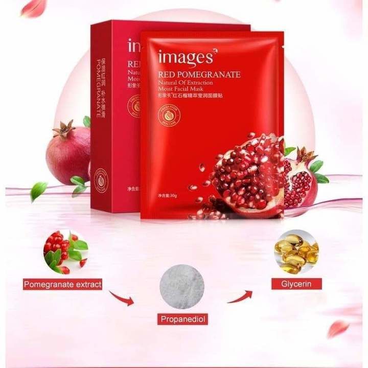 Red Pomegranate Moist Facial Sheet Mask by Images. Suitable for all skin types. It has strong moistu uploaded by XENITH D UTH WORLD on 3/1/2021