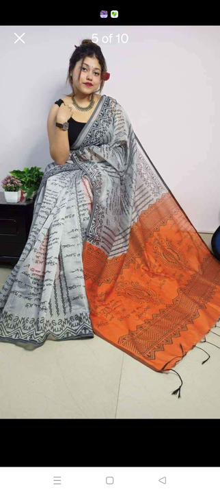 Printed saree uploaded by Jashomati handloom's on 3/28/2023