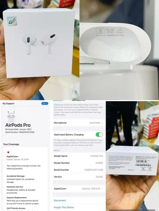 *💥Airpods Pro💥* Made in USA OG Quality Maal 💯 Imported Packing ❤‍🔥 Serial No. Working 😱😍 best  uploaded by Shrinathji shopping on 3/28/2023